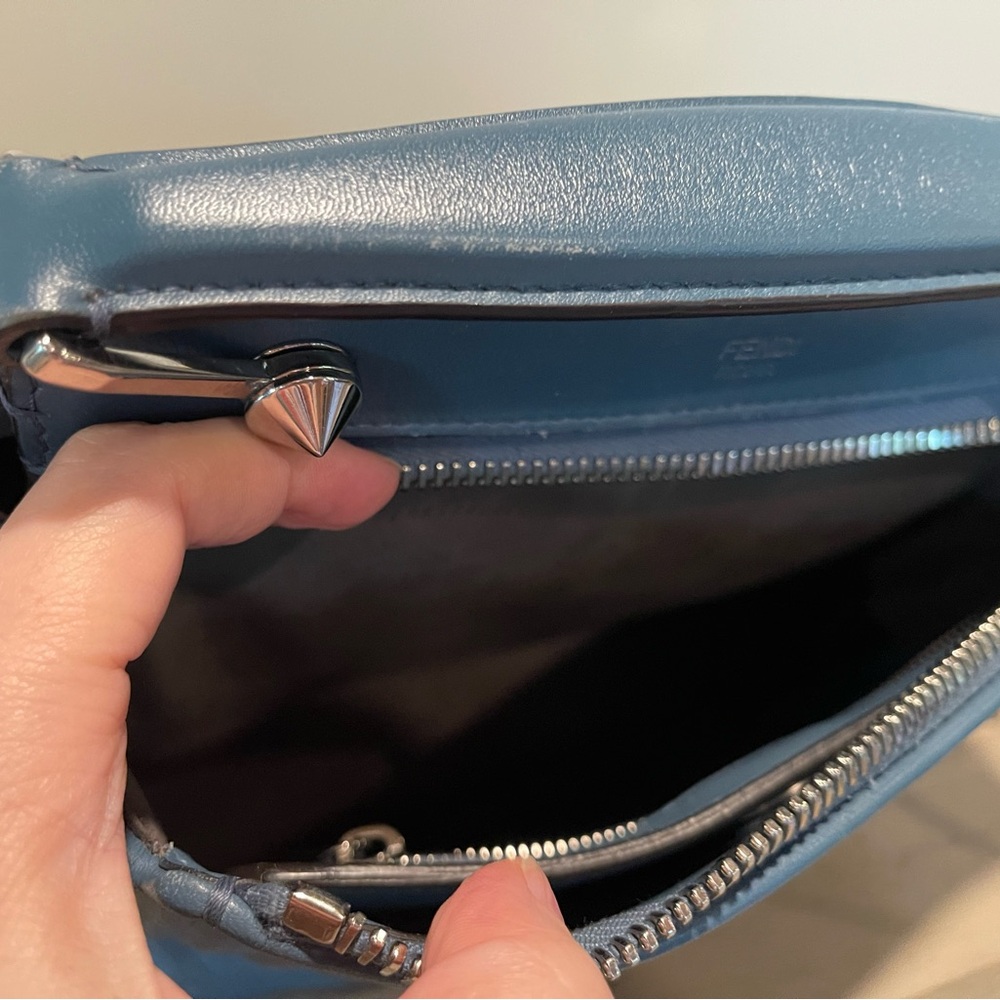 Fendi Dotcom Lambskin medium blue - Picture 3 of 11